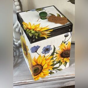 Hand done w/sunflower transfers Each side is different Decoration only